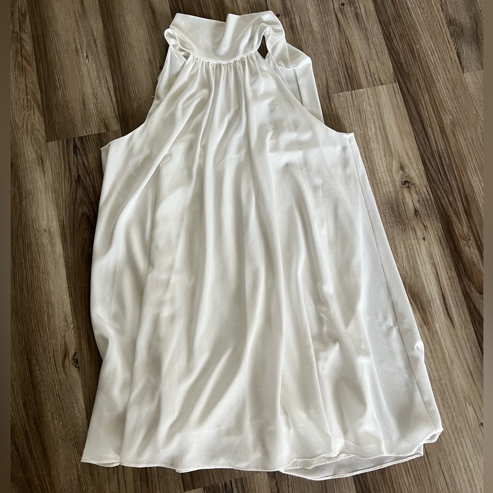 White high neck with tie